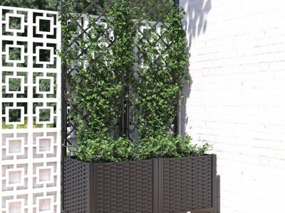 vidaXL aia lillepott võrega, must, 80 x 40 x 136 cm, PP