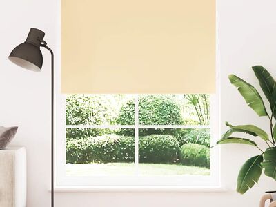 vidaXL Pimendav ruloo, 144,4 x 230 cm, kangas, laius 140 cm, beež