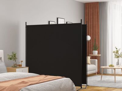 vidaXL 2 paneeliga sirm, must, 348 x 180 cm, kangas