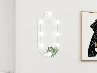 vidaXL peegel LED-tuledega 60x30 cm, klaas, ovaalne