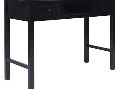 vidaXL kirjutuslaud, must, 108 x 45 x 76 cm, Paulownia puit