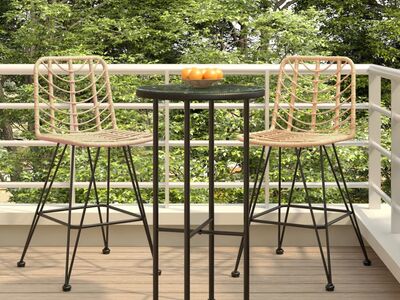 vidaXL baaritoolid 2 tk, 45 x 56 x 103,5 cm, PE-rotang ja teras