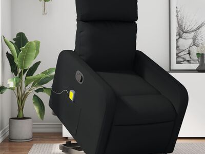 vidaXL elektriline massaažitool, must, kunstnahk