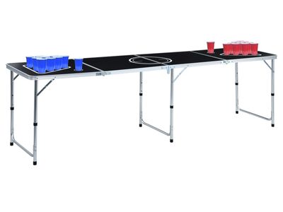 vidaXL kokkuklapitav õllepongilaud tasside ja pallidega, 240 cm
