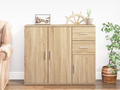 vidaXL kummut Sonoma tamm 91 x 29,5 x 75 cm töödeldud puit