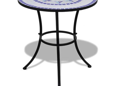 vidaXL bistroolaud, sinine ja valge, 60 cm, mosaiik