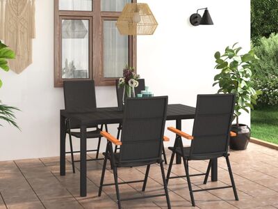 vidaXL 5-osaline aia söögimööbli komplekt, must ja pruun