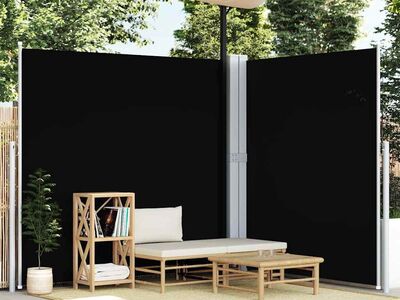 vidaXL lahtitõmmatav külgsein must 200 x 600 cm