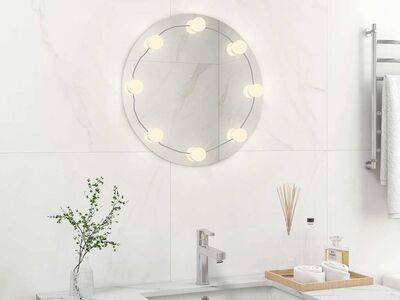vidaXL seinapeegel LED-tuledega, ümar, klaas