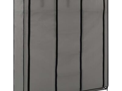 vidaXL sektsioonide ja torudega kapp, hall, 150 x 45 x 175 cm, kangast
