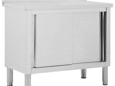 vidaXL töölaud liugustega, 100x50x(95-97) cm, roostevaba teras