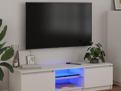 vidaXL telerialus LED-tuledega, valge, 140 x 40 x 36 cm
