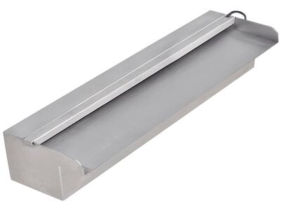 Ristkülikukujuline basseini purskkaev LED-tuledega terasest 45 cm
