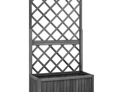vidaXL võrega taimekast, must, 70 x 30 x 135 cm, nulupuit
