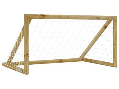 vidaXL jalgpallivärav võrguga, 160x80x100 cm, männipuit