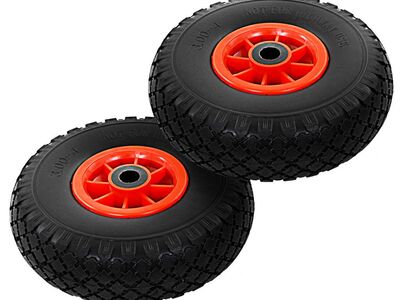 vidaXL pakikäru rattad, 2 tk, toekas PU 3,00-4 (260 x 85)