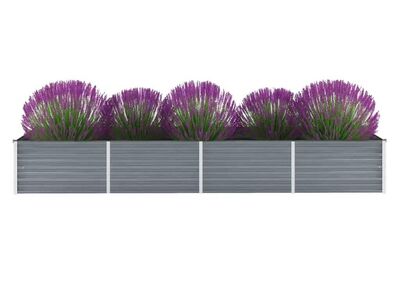 vidaXL taimelava, tsingitud teras, 320 x 80 x 45 cm, hall