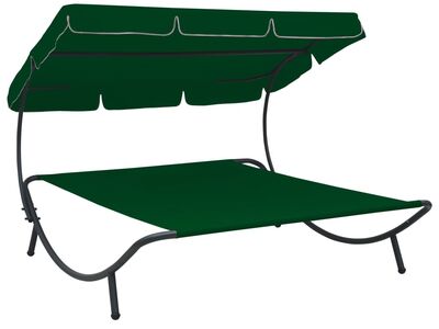 vidaXL aia lamamistool varikatusega, roheline