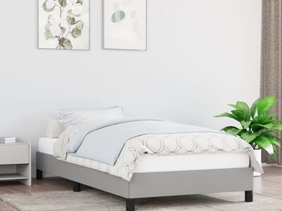 vidaXL voodiraam ilma madratsita, helehall, 90x200 cm, kangas