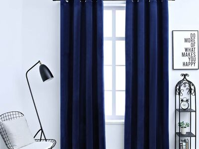 vidaXL pimendavad kardinad rõngastega 2 tk, samet, sinine 140 x 225 cm