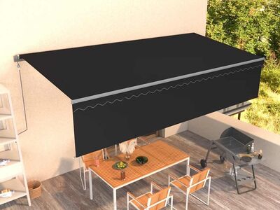 vidaXL automaatne varikatus rulooga, 6 x 3 m, antratsiit