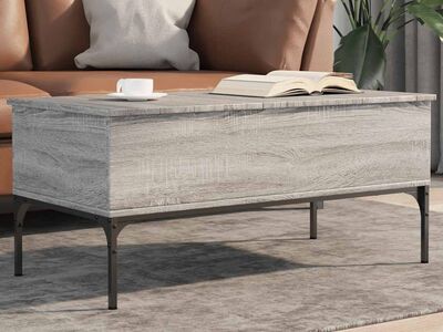 vidaXL kohvilaud, hall Sonoma tamm, 100x50x45 cm, tehispuit ja metall