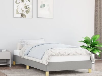 vidaXL voodiraam ilma madratsita, helehall, 90x200 cm, kangas