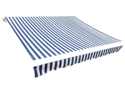 vidaXL varikatuse riie, sinine ja valge, 3,5 x 2,5 m