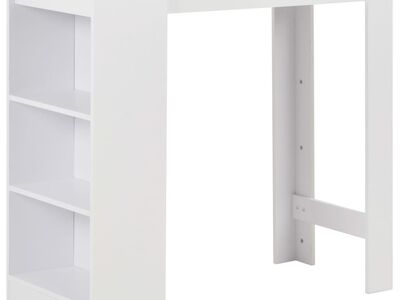 vidaXL baarilaud riiuliga, valge, 110 x 50 x 103 cm
