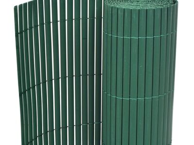 vidaXL kahepoolne piirdeaed, PVC 90 x 500 cm, roheline