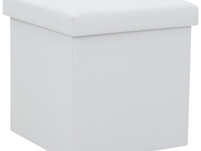 vidaXL kokkupandav tumba, valge, kunstnahk