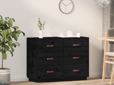 vidaXL puhvetkapp, must, 100x40x75 cm, täismännipuit