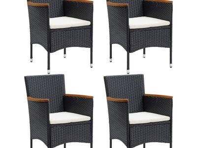 vidaXL aia söögitoolid 4 tk polürotang must