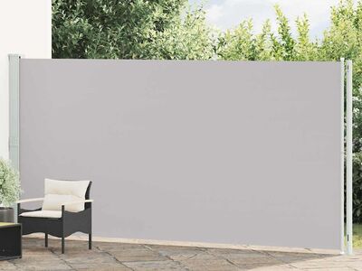 vidaXL lahtitõmmatav terrassi külgsein, 200 x 600 cm, hall