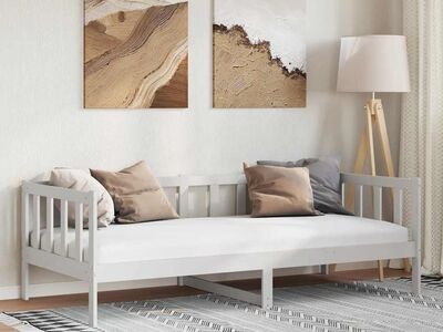 vidaXL päevavoodi raam ilma madratsita, valge, männipuit, 90 x 200 cm