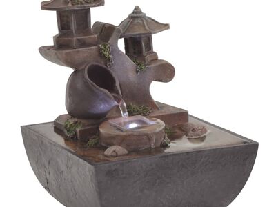 vidaXL toapurskkaev LED-tulega, polüvaik