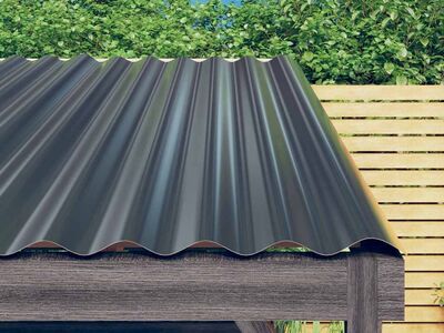 vidaXL katusepaneelid 12 tk, galvaniseeritud teras, hall, 100 x 36cm