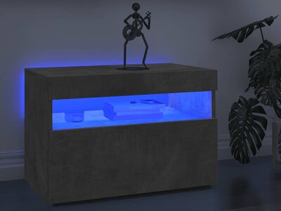 vidaXL telerialus LED-tuledega, betoonhall, 60 x 35 x 40 cm