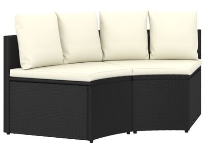vidaXL 2-osaline aiadiivanikomplekt istmepatjadega, polürotang, must