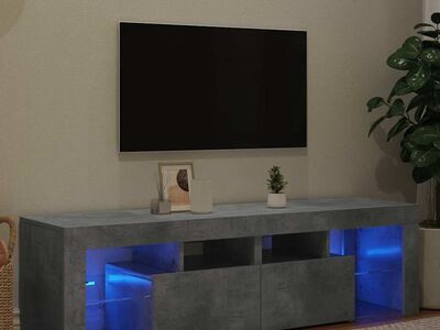 vidaXL telerialus LED-tuledega, betoonhall, 140x36,5x40 cm