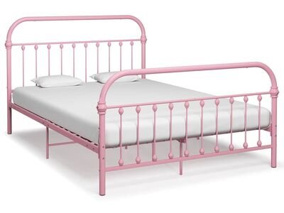 vidaXL voodiraam, roosa, metall, 120 x 200 cm