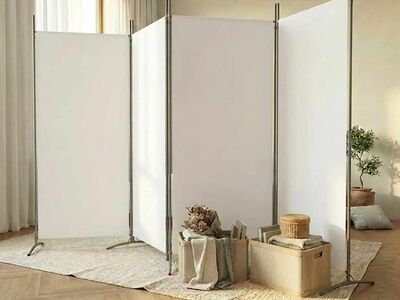 vidaXL 4 paneeliga ruumijagaja, valge, 346 x 180 cm, kangas
