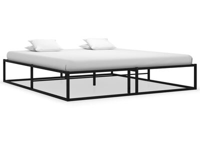 vidaXL voodiraam, must, metallist, 160 x 200 cm