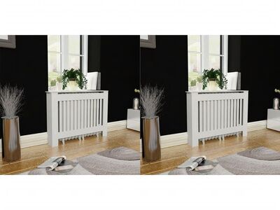 vidaXL radiaatori kate, 2 tk, tehispuit, 112 cm, valge