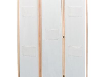 vidaXL 3 paneeliga sirm, kreemjas, 120 x 170 x 4 cm, kangas