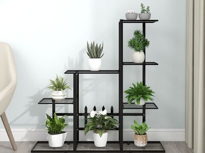 vidaXL lillealus, 94.5x25x88 cm, must, metall