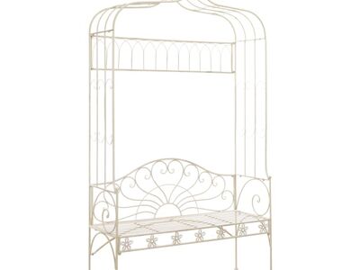 vidaXL aiapink, 122 cm, raud, antiikvalge