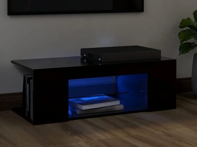 vidaXL telerialus LED-tuledega, must, 90 x 39 x 30 cm