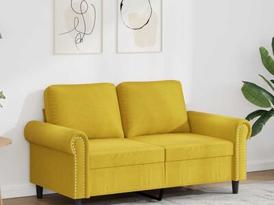 vidaXL 2-kohaline diivan, kollane, 120 cm, samet