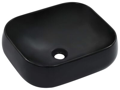 vidaXL valamu, 44,5 x 39,5 x 14,5 cm, keraamiline, must